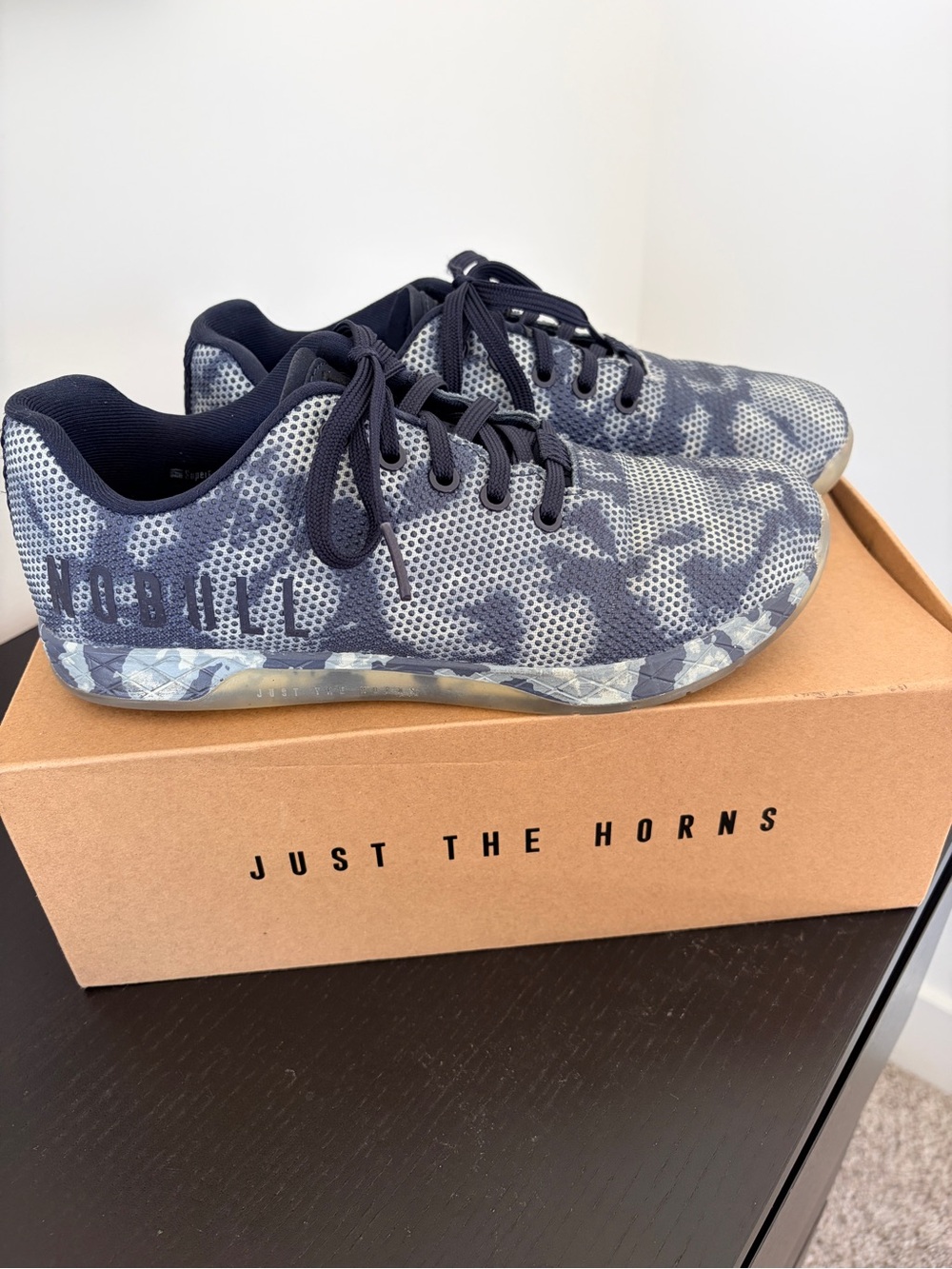 NOBULL Gray and Navy Knit Camouflage Training Sneaker
